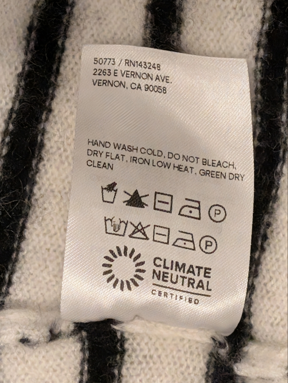 Reformation Cashmere Boyfriend Sweater, Women's Size Medium, Black White Stripea - Picture 8 of 11